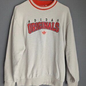 Adidas Originals Crew neck Sweatshirt Size Men's Medium Tan And Orange.